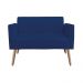 Namoradeira 02 Lugares Marisa Suede Azul Marinho Pés Palito Natural D'Rossi