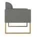 Namoradeira 02 Lugares Marisa Suede Grafite Base Industrial Metálica Dourado D'Rossi