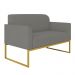 Namoradeira 02 Lugares Marisa Suede Grafite Base Industrial Metálica Dourado D'Rossi