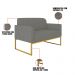 Namoradeira 02 Lugares Marisa Suede Grafite Base Industrial Metálica Dourado D'Rossi