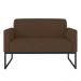 Namoradeira 02 Lugares Marisa Suede Marrom Base Industrial Metálica Preto - D'Rossi