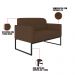 Namoradeira 02 Lugares Marisa Suede Marrom Base Industrial Metálica Preto - D'Rossi