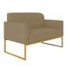 Namoradeira 02 Lugares Marisa Suede Marrom Rato Base Industrial Metálica Dourado D'Rossi