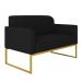 Namoradeira 02 Lugares Marisa Suede Preto Base Industrial Metálica Dourado D'Rossi
