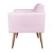 Namoradeira 02 Lugares Marisa Suede Rosa Bebê Pés Palito Natural D'Rossi