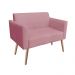 Namoradeira 02 Lugares Marisa Suede Rose Pés Palito Natural D'Rossi