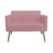 Namoradeira 02 Lugares Marisa Suede Rose Pés Palito Natural D'Rossi