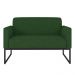 Namoradeira 02 Lugares Marisa Suede Verde Base Industrial Metálica Preto - D'Rossi