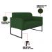 Namoradeira 02 Lugares Marisa Suede Verde Base Industrial Metálica Preto - D'Rossi