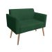 Namoradeira 02 Lugares Marisa Suede Verde Pés Palito Natural D'Rossi