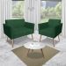 Namoradeira 02 Lugares Marisa Suede Verde Pés Palito Natural D'Rossi