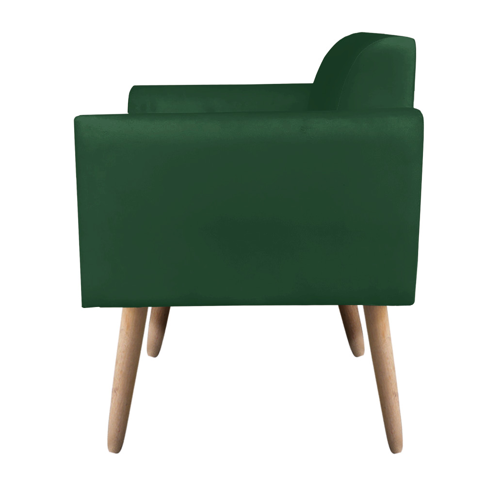 Namoradeira 02 Lugares Marisa Suede Verde Pés Palito Natural D'Rossi