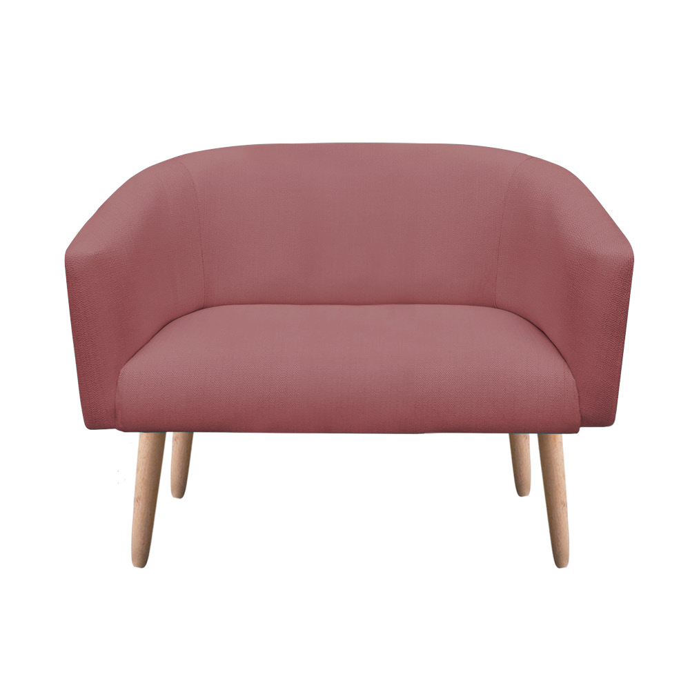 Namoradeira 02 Lugares Stella Linho Whisky Rosê A106 Pés Palito Natural - D'Rossi