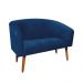 Namoradeira 02 Lugares Stella Suede Azul Marinho Pés Palito Castanho D'Rossi