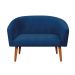 Namoradeira 02 Lugares Stella Suede Azul Marinho Pés Palito Castanho D'Rossi