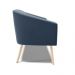 Namoradeira 02 Lugares Stella Suede Azul Marinho Pés Palito Natural - D'Rossi
