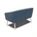 Namoradeira 02 Lugares Stella Suede Azul Marinho Pés Palito Natural - D'Rossi