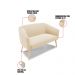 Namoradeira 02 Lugares Stella Suede Bege Pés Palito Natural D'Rossi