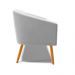 Namoradeira 02 Lugares Stella Suede Cinza Pés Palito Castanho D'Rossi