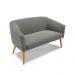 Namoradeira 02 Lugares Stella Suede Grafite Pés Palito Castanho D'Rossi