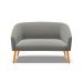 Namoradeira 02 Lugares Stella Suede Grafite Pés Palito Castanho D'Rossi