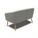 Namoradeira 02 Lugares Stella Suede Grafite Pés Palito Castanho D'Rossi