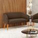 Namoradeira 02 Lugares Stella Suede Marrom Pés Palito Castanho D'Rossi