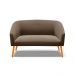 Namoradeira 02 Lugares Stella Suede Marrom Pés Palito Castanho D'Rossi