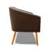 Namoradeira 02 Lugares Stella Suede Marrom Pés Palito Castanho D'Rossi