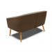 Namoradeira 02 Lugares Stella Suede Marrom Pés Palito Castanho D'Rossi