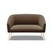Namoradeira 02 Lugares Stella Suede Marrom Pés Palito Natural - D'Rossi