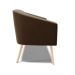 Namoradeira 02 Lugares Stella Suede Marrom Pés Palito Natural - D'Rossi