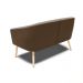 Namoradeira 02 Lugares Stella Suede Marrom Pés Palito Natural - D'Rossi