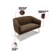 Namoradeira 02 Lugares Stella Suede Marrom Pés Palito Natural - D'Rossi