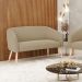Namoradeira 02 Lugares Stella Suede Marrom Rato Pés Palito Natural - D'Rossi