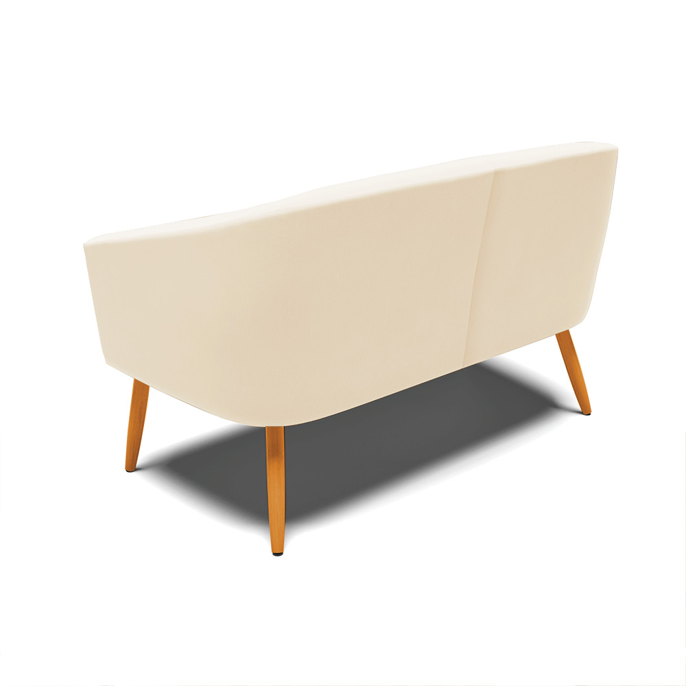 Namoradeira 02 Lugares Stella Suede Pés Palito Castanho - D'Rossi