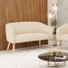 Namoradeira 02 Lugares Stella Suede Pés Palito Natural - D'Rossi