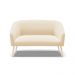 Namoradeira 02 Lugares Stella Suede Pés Palito Natural D'Rossi