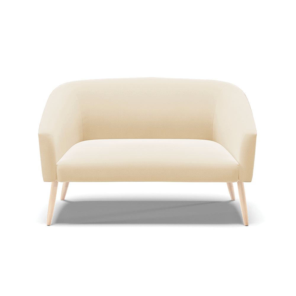 Namoradeira 02 Lugares Stella Suede Pés Palito Natural D'Rossi