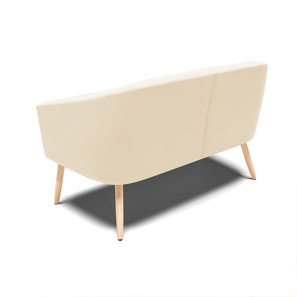 Namoradeira 02 Lugares Stella Suede Pés Palito Natural D'Rossi