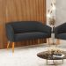 Namoradeira 02 Lugares Stella Suede Preto Pés Palito Castanho D'Rossi
