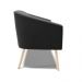 Namoradeira 02 Lugares Stella Suede Preto Pés Palito Natural - D'Rossi