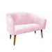Namoradeira 02 Lugares Stella Suede Rosa Bebê Pés Palito Castanho D'Rossi