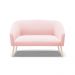 Namoradeira 02 Lugares Stella Suede Rosa Bebê Pés Palito Natural - D'Rossi