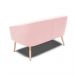 Namoradeira 02 Lugares Stella Suede Rosa Bebê Pés Palito Natural - D'Rossi