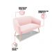 Namoradeira 02 Lugares Stella Suede Rosa Bebê Pés Palito Natural - D'Rossi