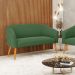 Namoradeira 02 Lugares Stella Suede Verde Pés Palito Castanho D'Rossi