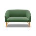 Namoradeira 02 Lugares Stella Suede Verde Pés Palito Castanho D'Rossi