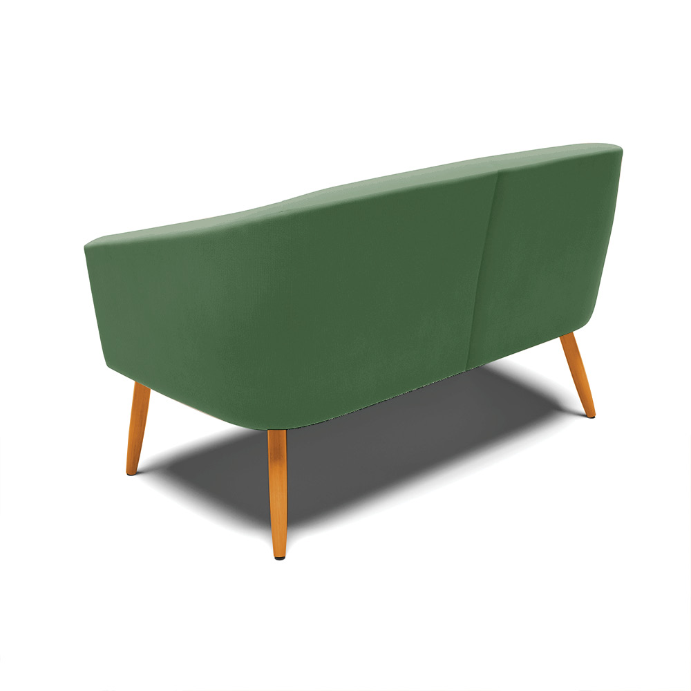 Namoradeira 02 Lugares Stella Suede Verde Pés Palito Castanho D'Rossi