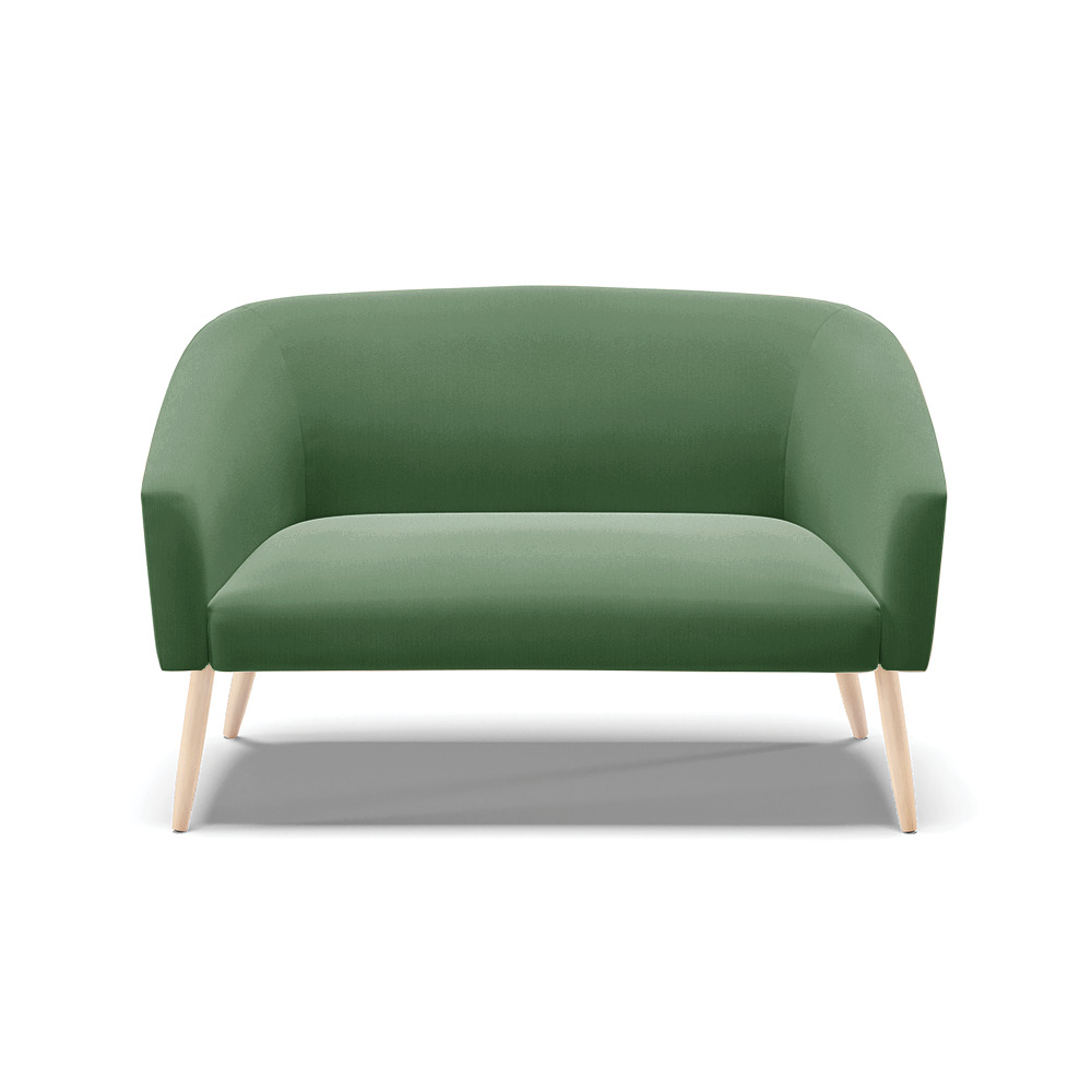 Namoradeira 02 Lugares Stella Suede Verde Pés Palito Natural - D'Rossi